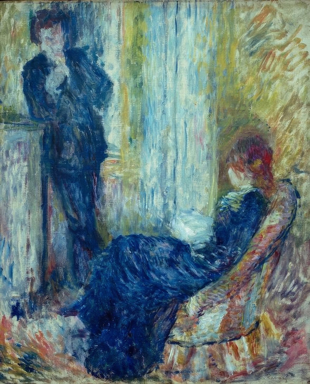 A conversa River e Margot. Na esquina da lareira de Pierre Auguste Renoir