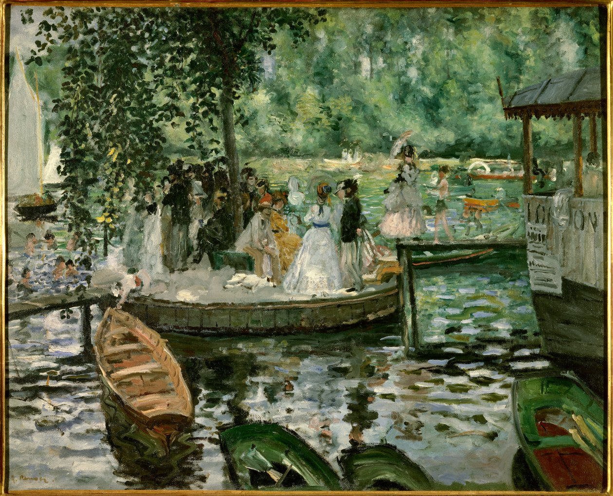 La grenouillere Pintura de Pierre Auguste Renoir (1841-1919) 1869 Estocolmo, Museu Nacional de Pierre Auguste Renoir