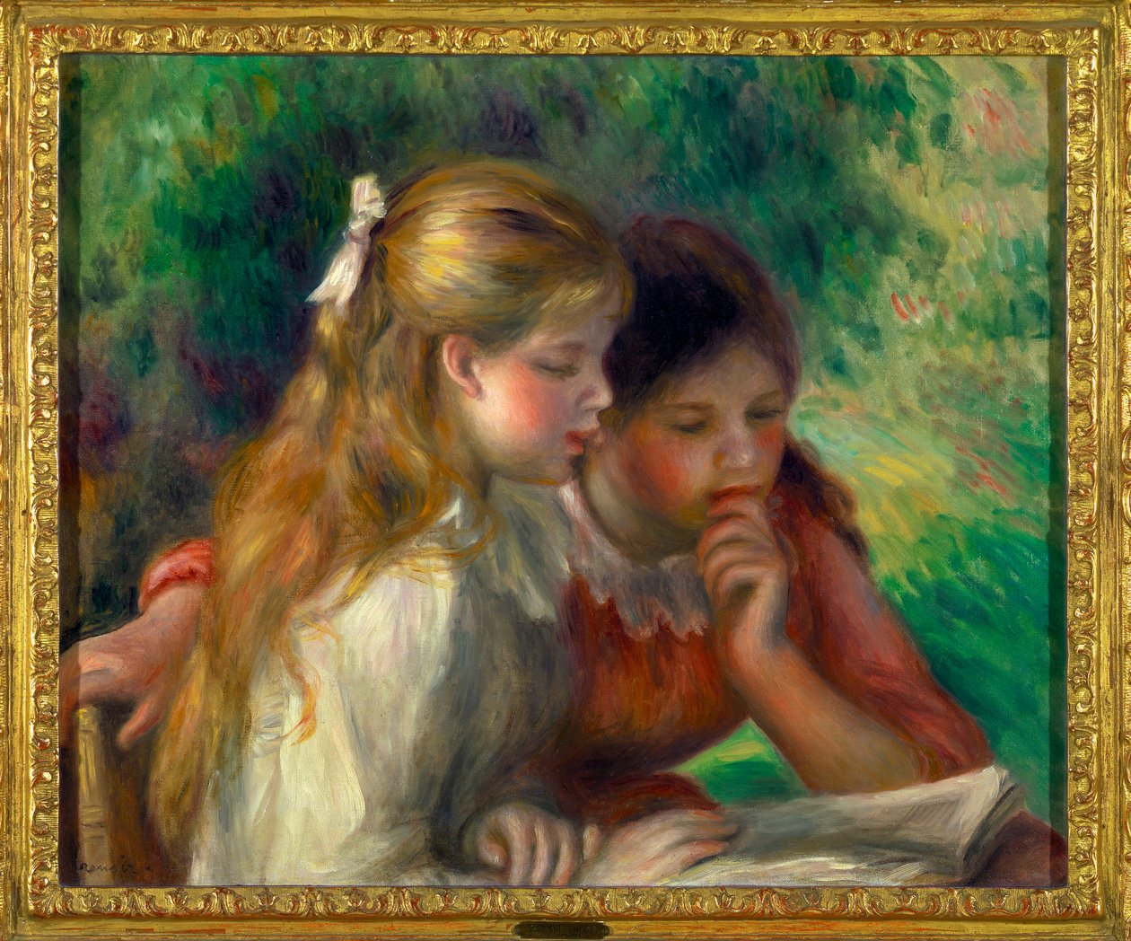 La lecture Deux petites filles en pleine lecture - Pintura de Pierre Auguste Renoir (1841-1919) 1892 Dim 0,55 x 0,65 m Paris musee du Louvre Menção obrigatória: Donation Helene et Victor Lyon de Pierre Auguste Renoir