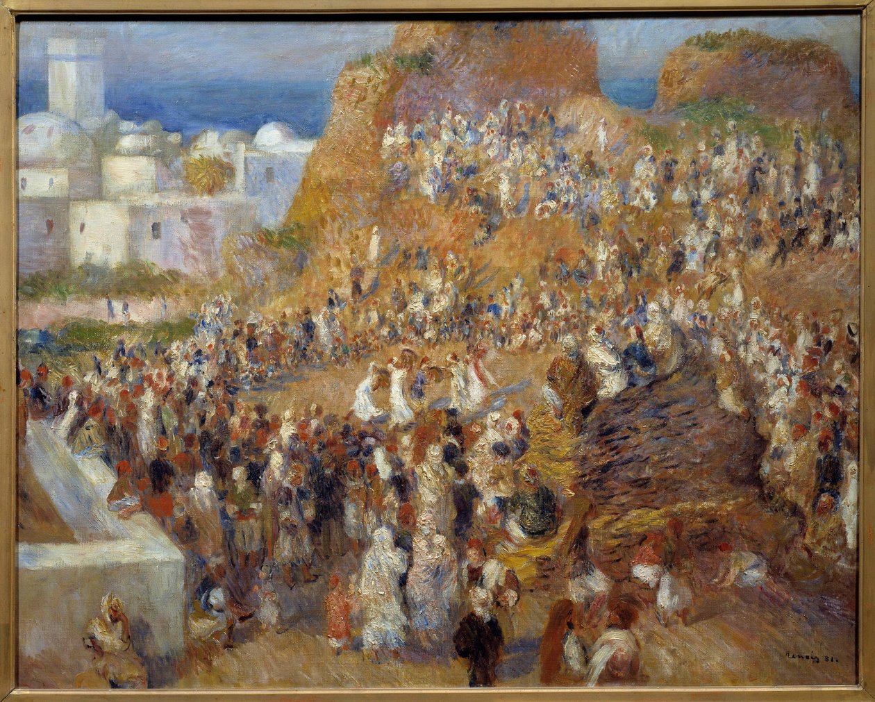 La mosquee, festa árabe Show de danças e músicos em Argel - Pintura de Pierre Auguste Renoir (1841-1919) 1881 Dim 0,73x0,92 m Paris, musee d