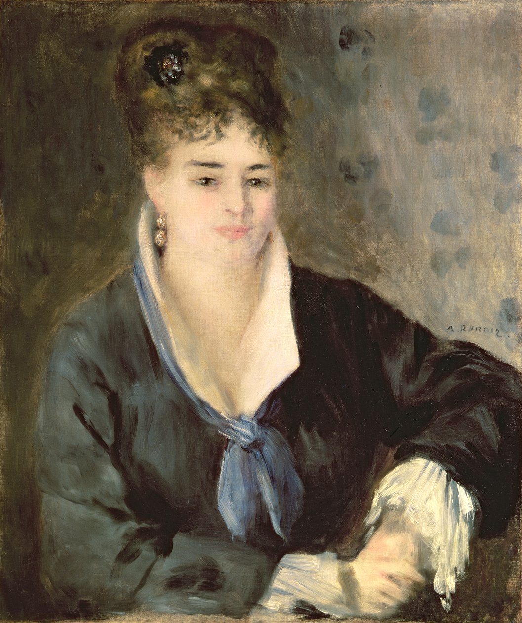 Lady in Black, c.1876 (óleo sobre tela) de Pierre Auguste Renoir