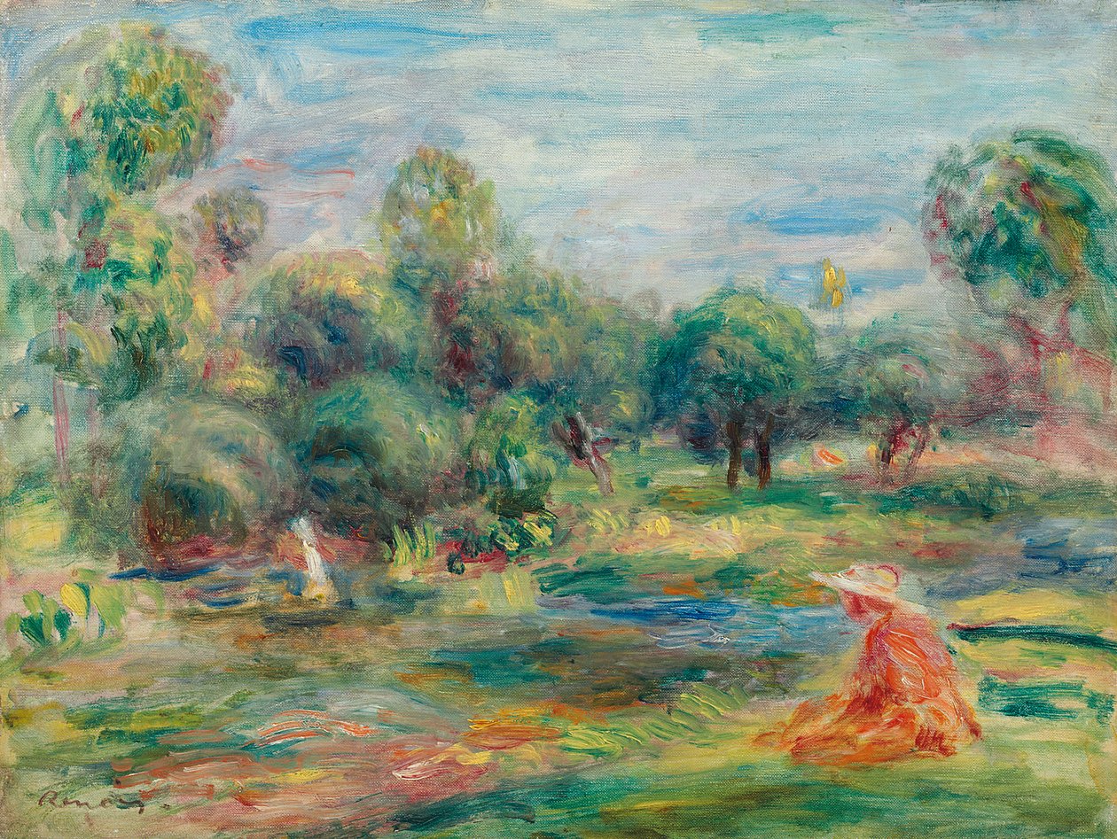Paisagem em Cagnes, c. 1907-1908 de Pierre Auguste Renoir