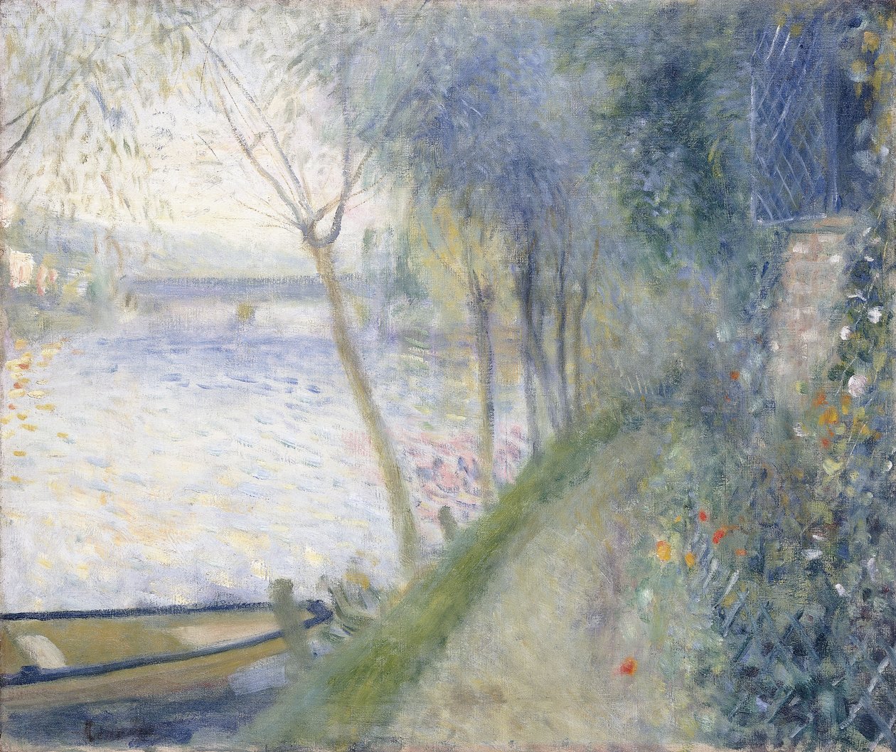 Paisagem à beira do Sena com a Pont d "Argenteuil de Pierre Auguste Renoir
