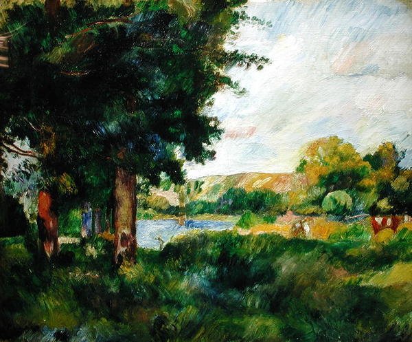 Paisagem na Ilha de França, ou Paisagem com Grandes Árvores de Pierre Auguste Renoir