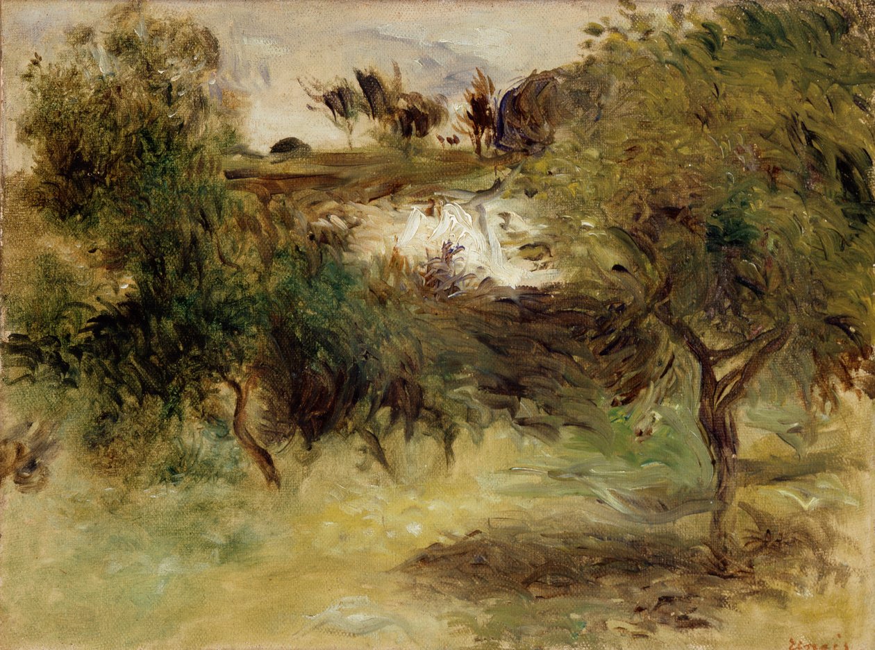 Paisagem com árvores, final do século XIX de Pierre Auguste Renoir