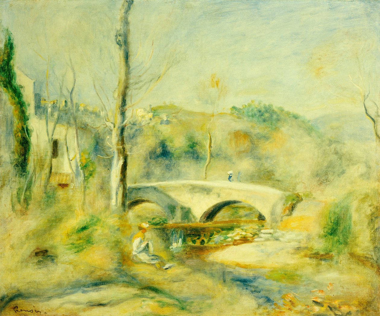 Paisagem com uma ponte de Pierre Auguste Renoir