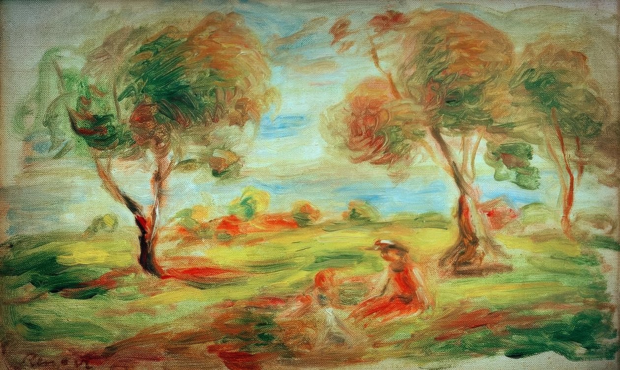 Paisagem em Cagnessur-Mer, com pessoas de Pierre Auguste Renoir