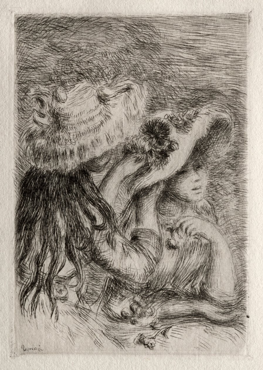O Chapéu Fixado, 1894. de Pierre Auguste Renoir