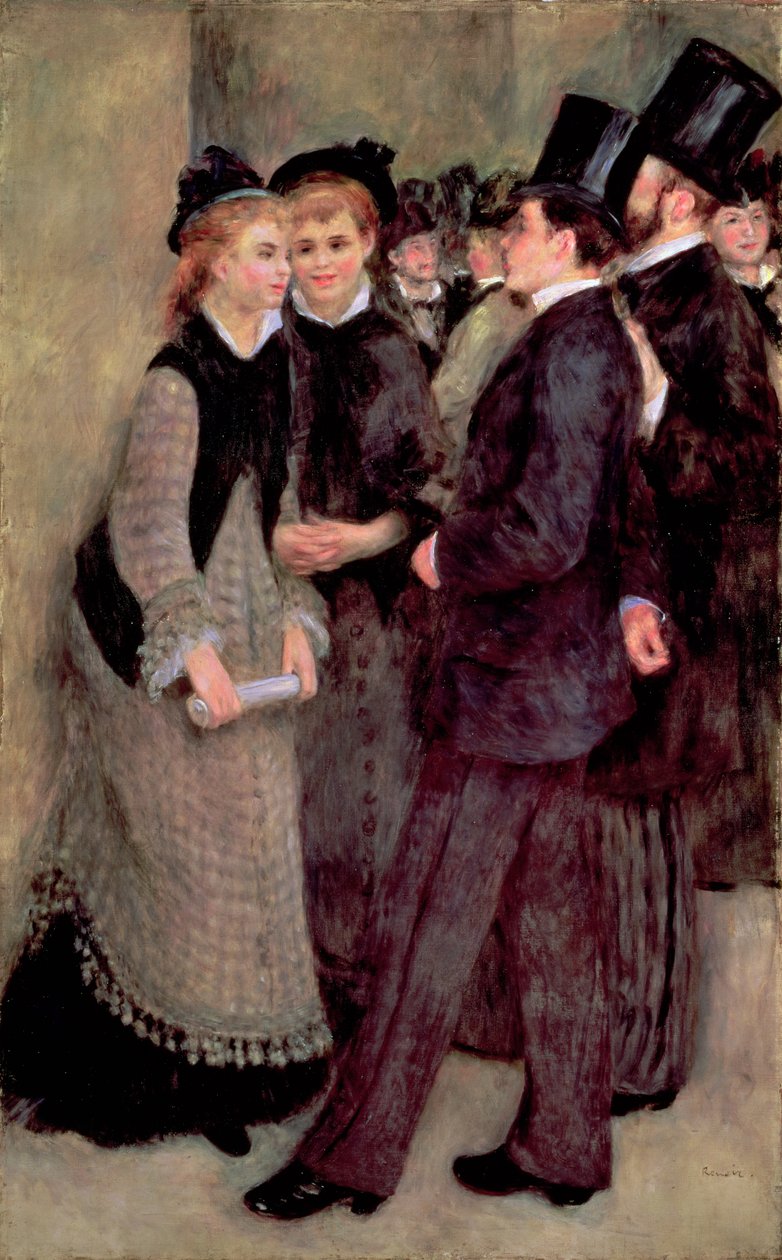 Saindo do Conservatório 1877 (óleo sobre tela) de Pierre Auguste Renoir