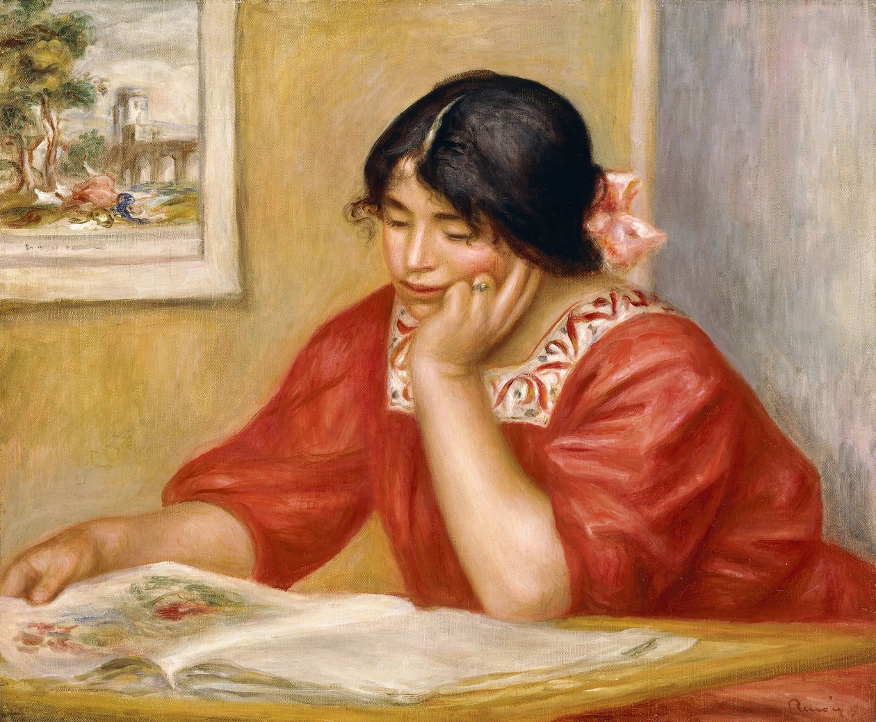 Leontine Reading, 1909 de Pierre Auguste Renoir