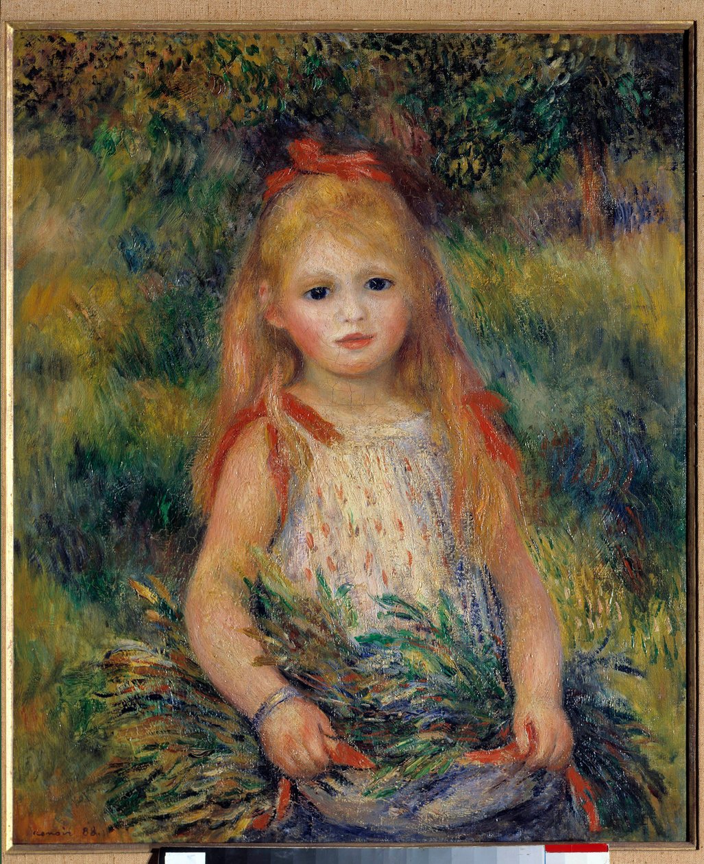 Menina com a Pintura de molho de Pierre Auguste Renoir (1841-1919) 1888, 65 × 54 cm. São Paulo, museu de arte de Pierre Auguste Renoir