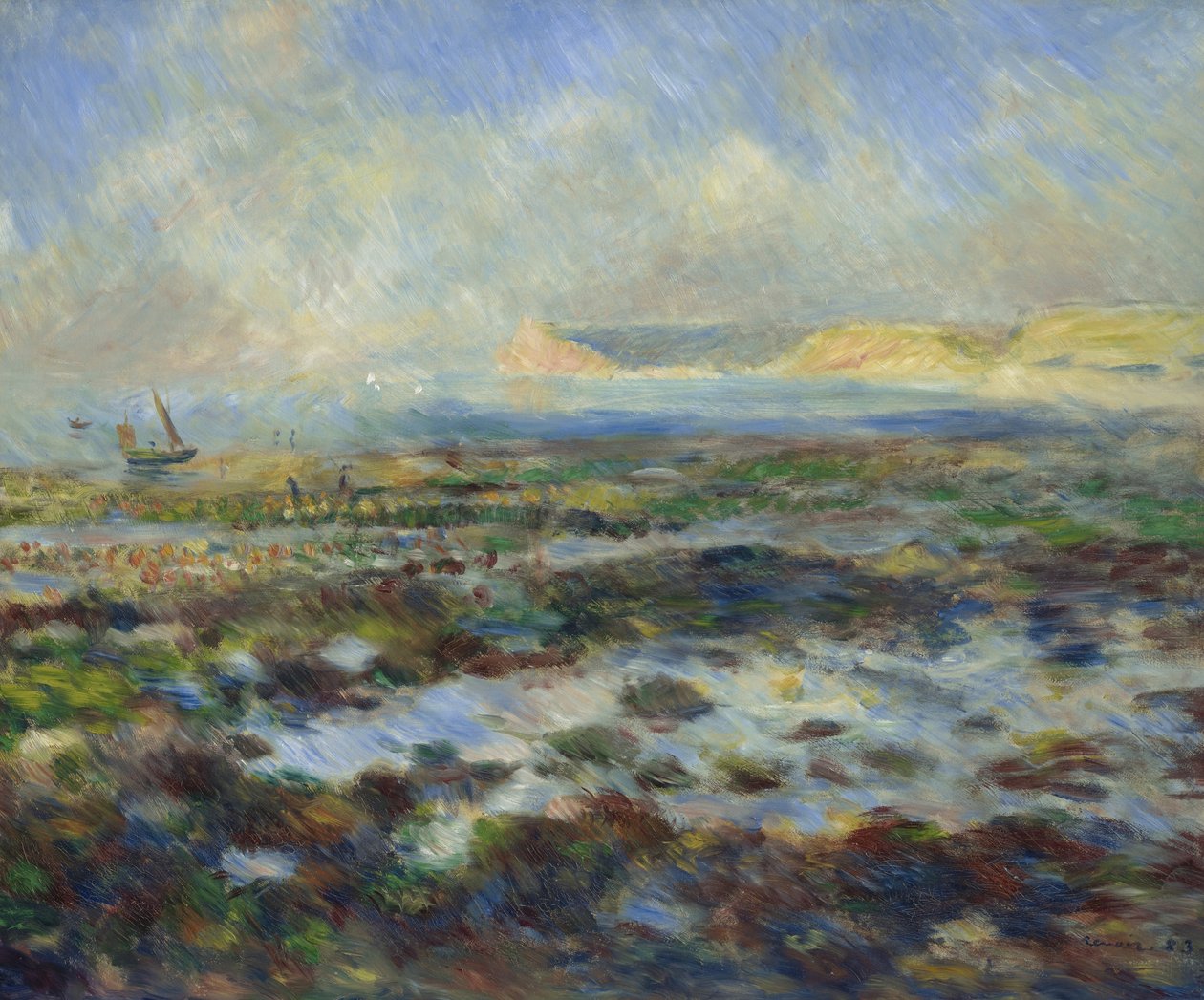 Maré baixa, Yport, 1883 de Pierre Auguste Renoir