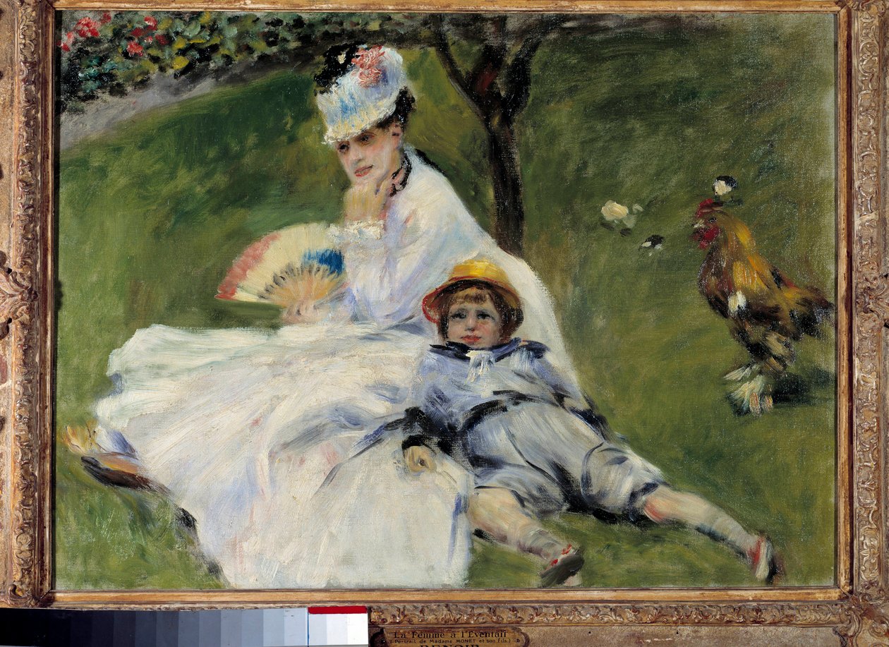 Madame Monet e o seu filho, no jardim de Argenteuil de Pierre Auguste Renoir
