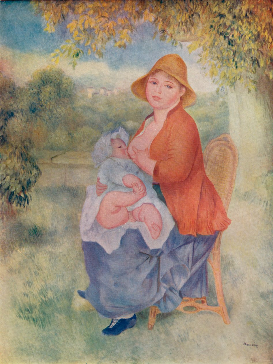 Madame Renoir amamentando seu filho, c1885 1932 de Pierre Auguste Renoir