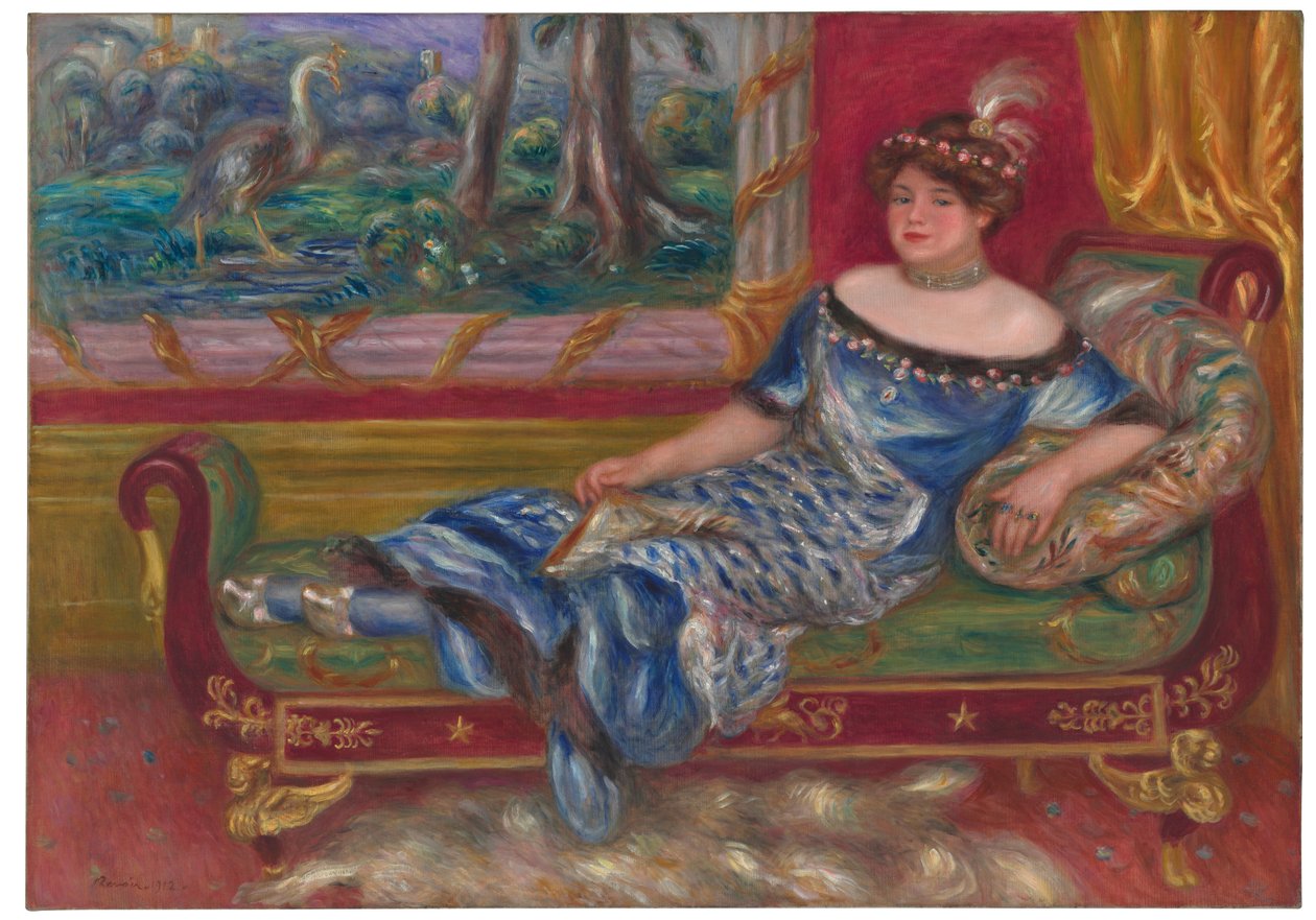 Madame de Galéa na espreguiçadeira, 1912 de Pierre Auguste Renoir