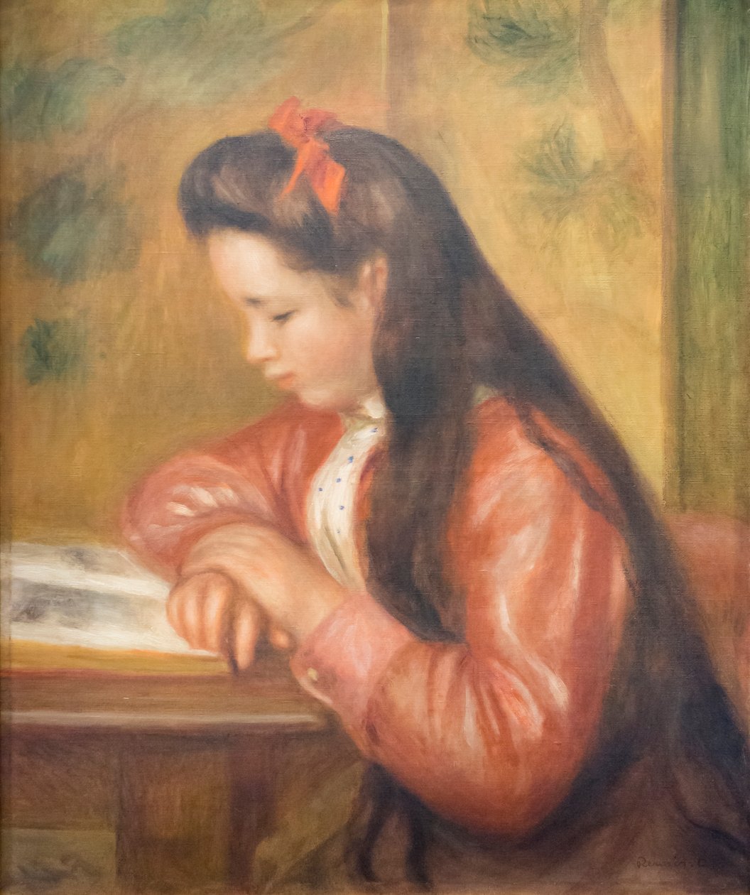 Mademoiselle Genevieve Caillebotte, a futura Madame Chardeau, c. 1895 (óleo sobre tela) de Pierre Auguste Renoir