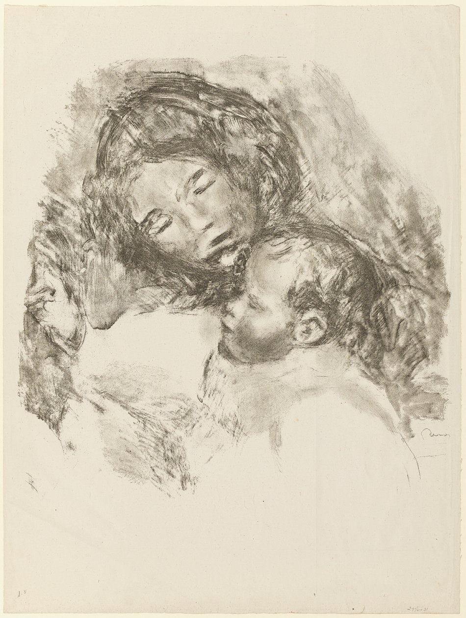 Maternidade, prato grande de Pierre Auguste Renoir