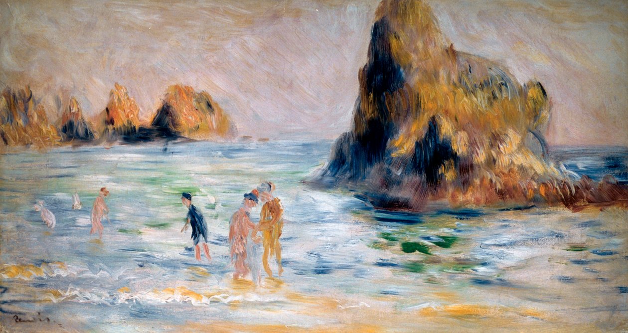 Baía de Moulin Huet, Guernsey, c1883 de Pierre Auguste Renoir
