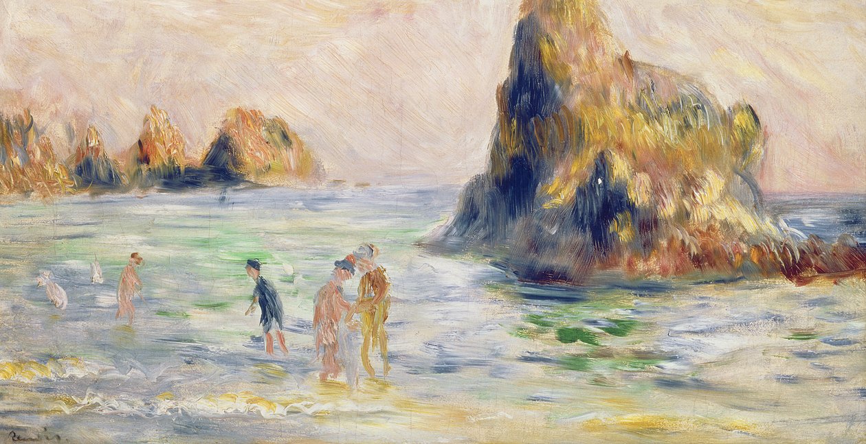 Baía de Moulin Huet, Guernsey, c.1883 de Pierre Auguste Renoir
