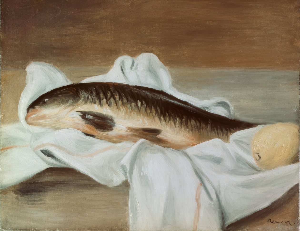 Ainda vida com peixe de Pierre Auguste Renoir