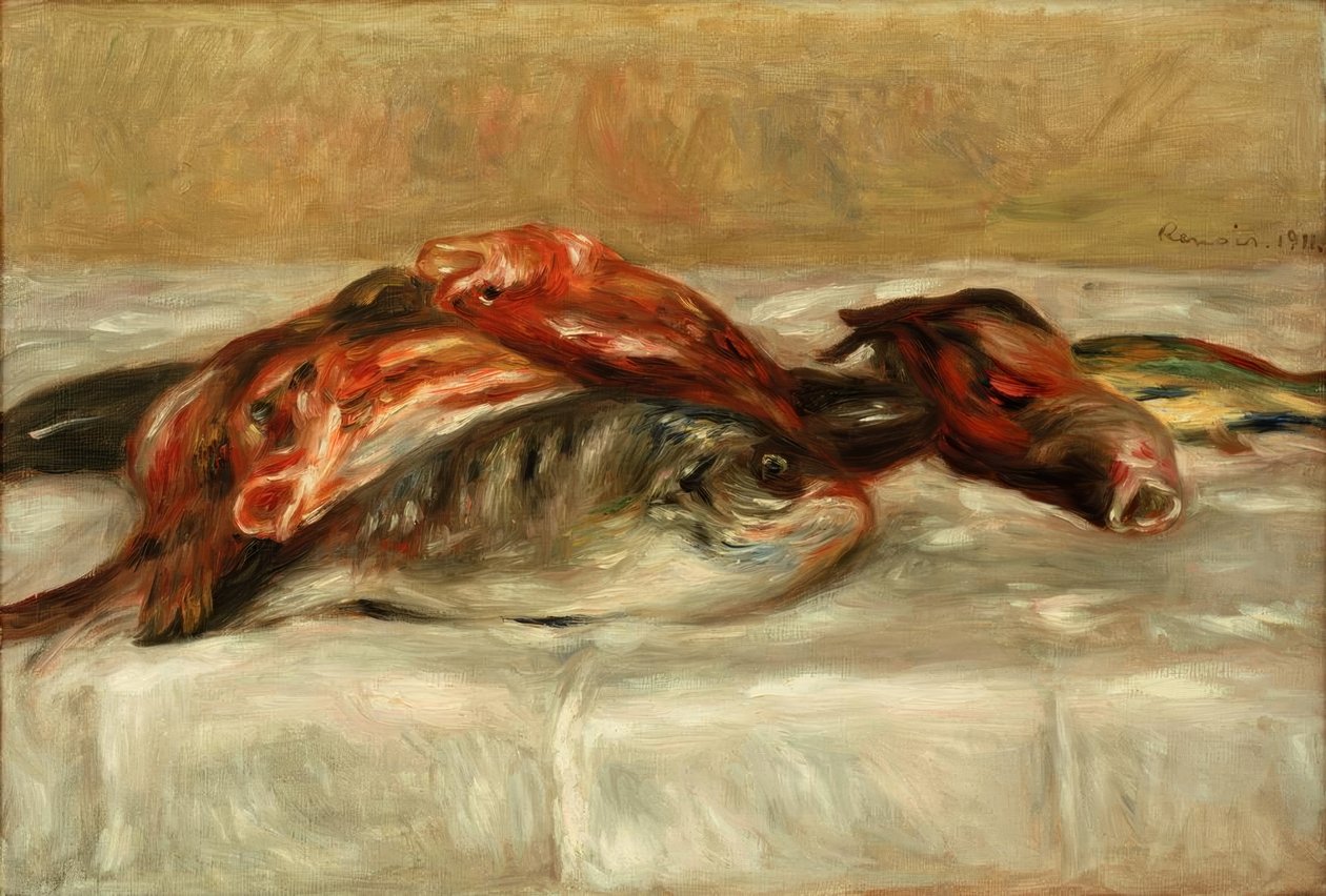 Ainda vida com peixe de Pierre Auguste Renoir