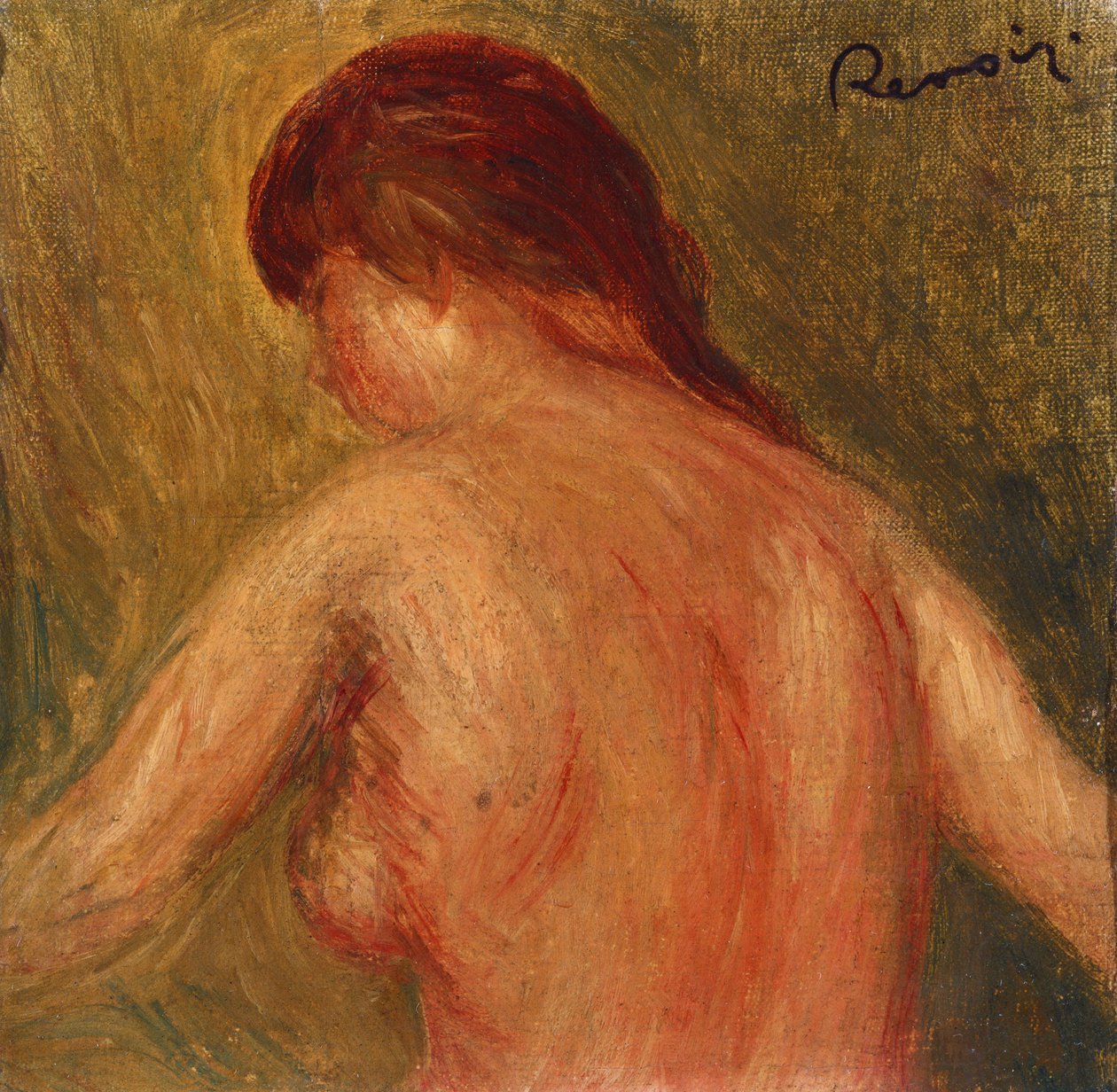 Torso feminino nu, na parte de trás de Pierre Auguste Renoir