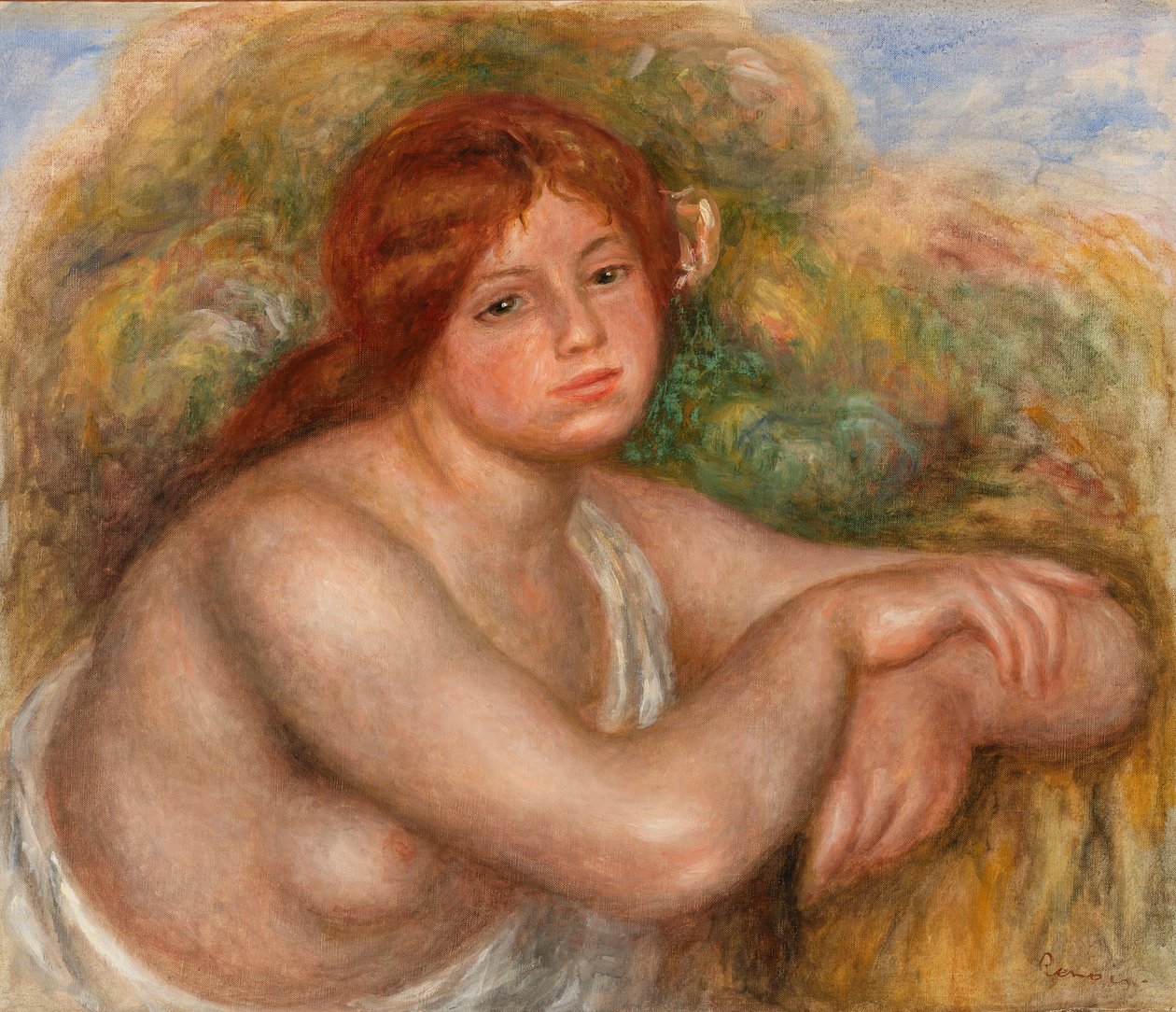 Estudo nu, busto de uma mulher de Pierre Auguste Renoir