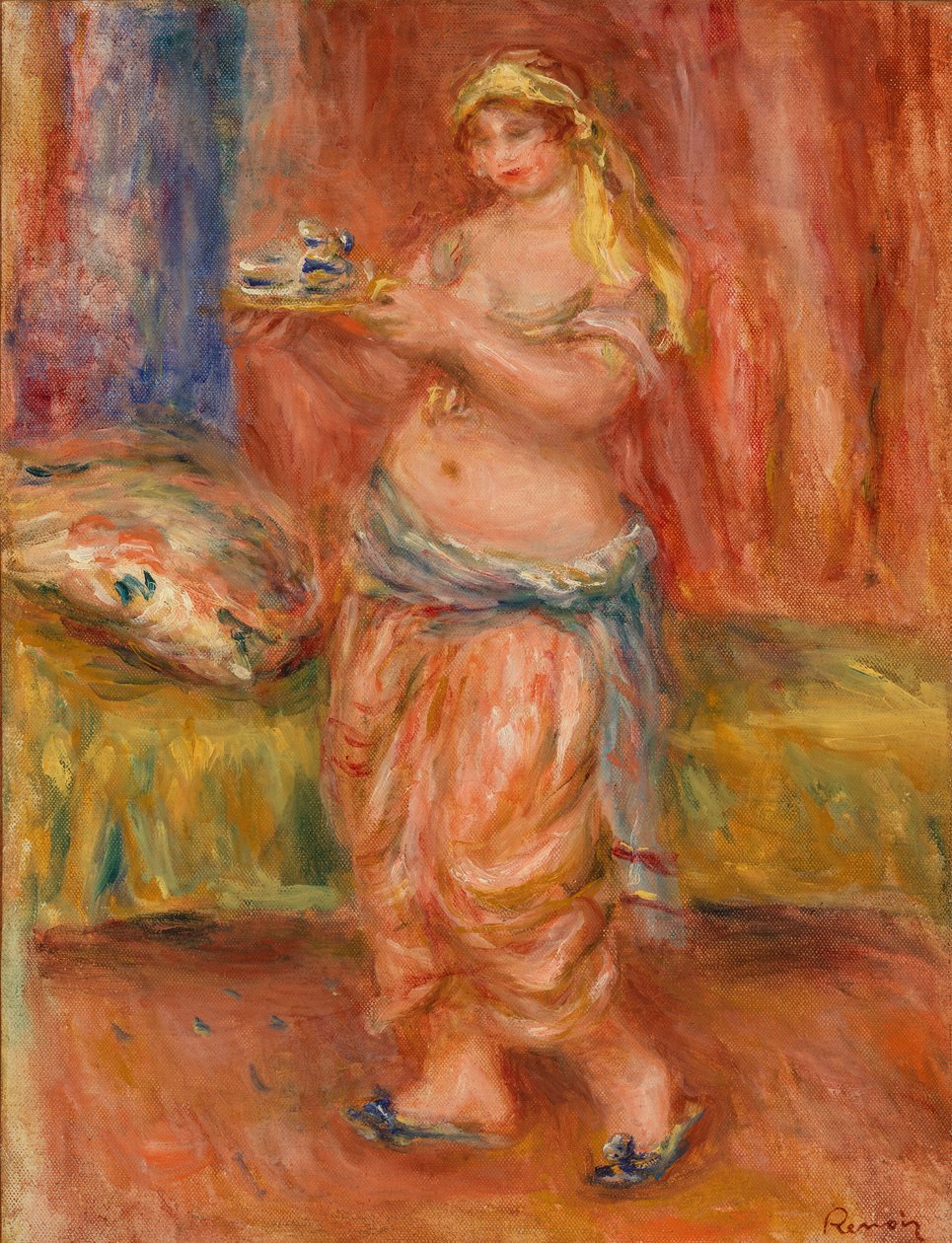 Odalisque com Conjunto de Chá de Pierre Auguste Renoir