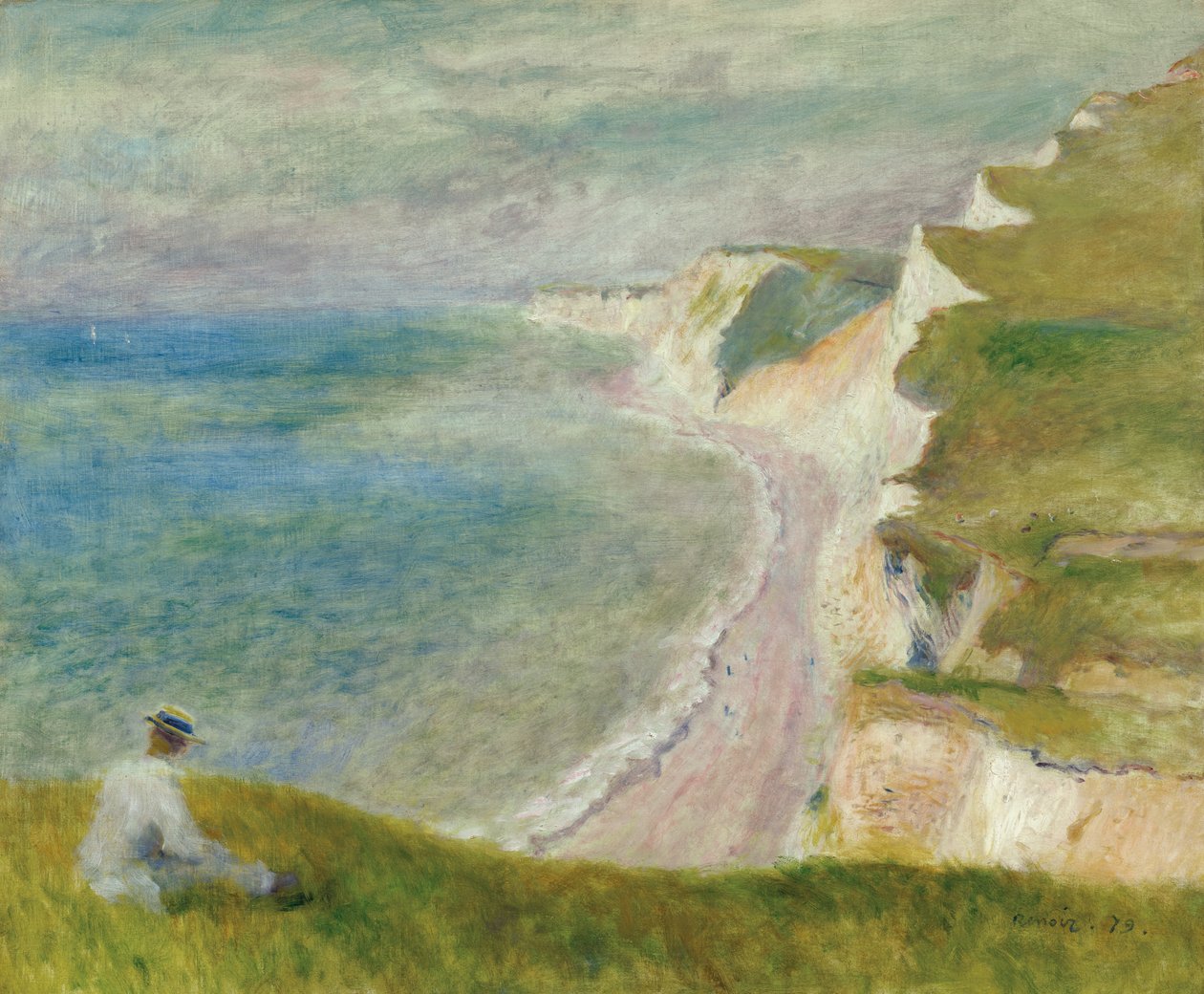Na falésia de Pierre Auguste Renoir