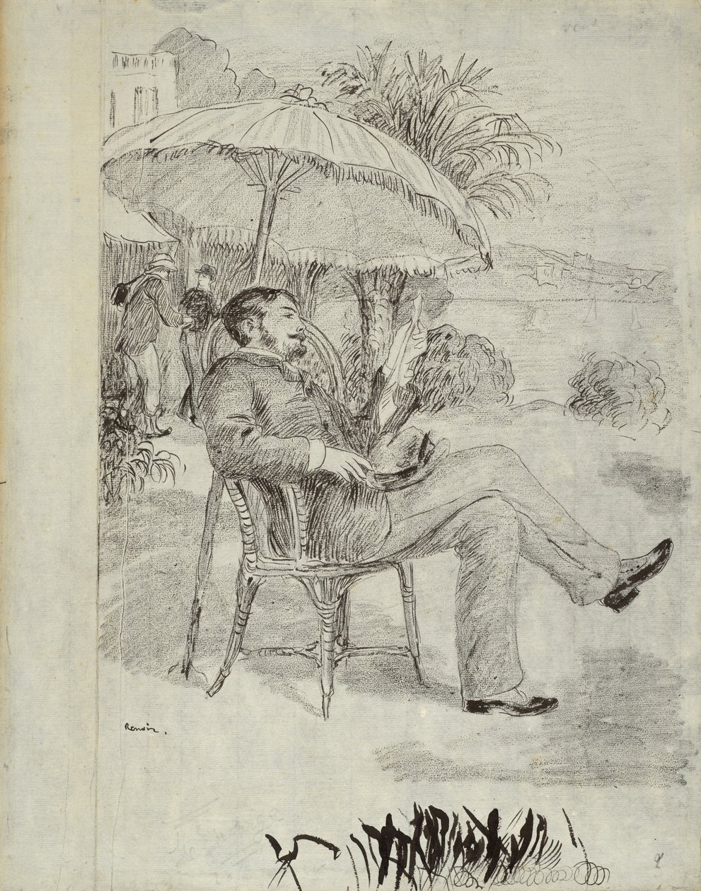 No terraço de um hotel em Bordighera: o pintor Jean Martin revê seu projeto de lei, 1881 de Pierre Auguste Renoir