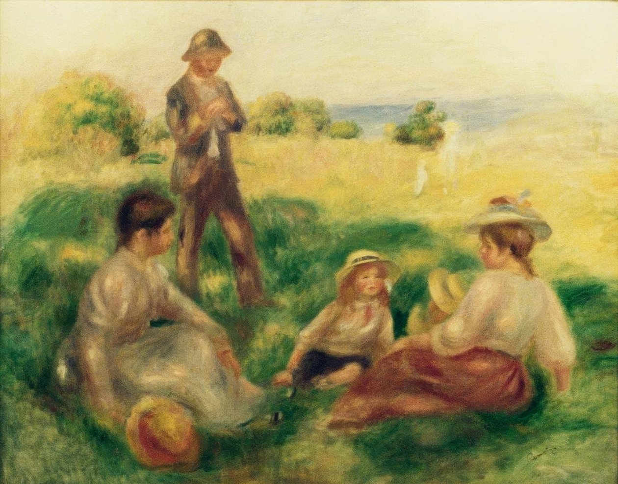 Paisagem em Berneval com personagens de Pierre Auguste Renoir