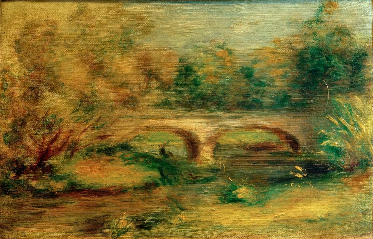 Paisagem com uma ponte de Pierre Auguste Renoir