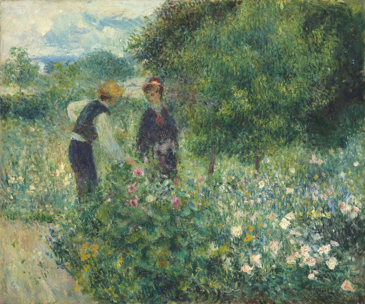 Colhendo flores de Pierre Auguste Renoir