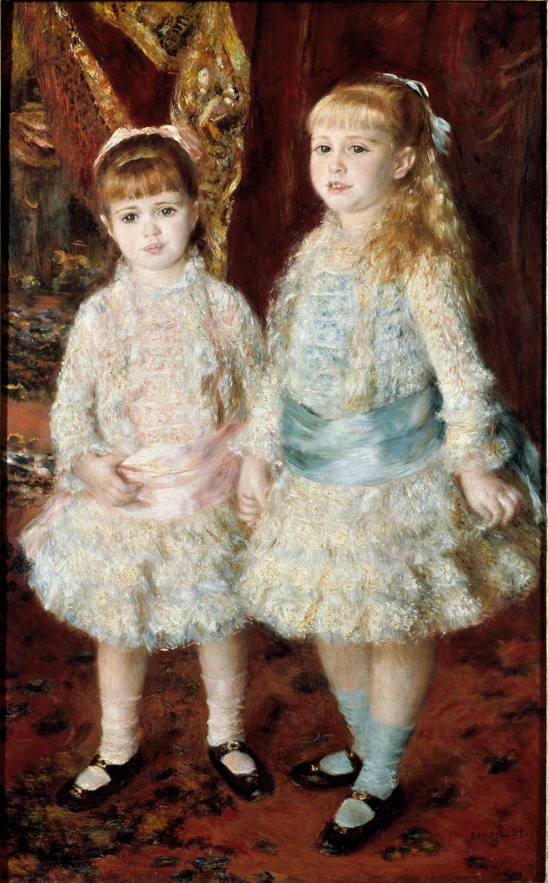 Rosa e Azul (The Cahen Ladies of Antwerp). Pintura de Pierre Auguste Renoir (Pierre-Auguste de Pierre Auguste Renoir