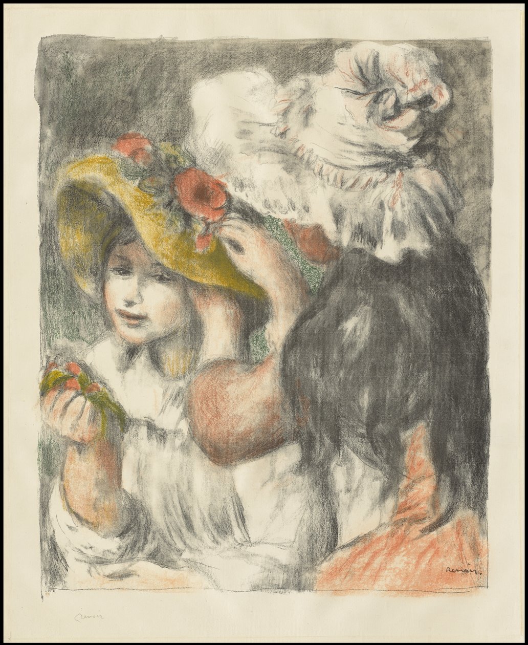 Prendendo o Chapéu: Segunda Placa, c.1898 de Pierre Auguste Renoir