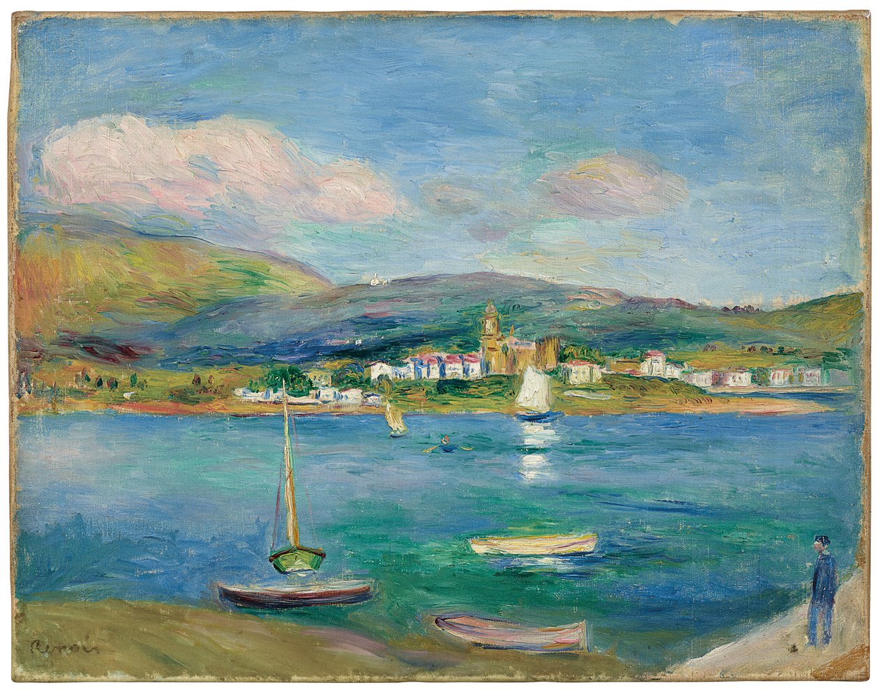 Porto de pesca, vista de Fontarabie de Hendaye, 1895 de Pierre Auguste Renoir