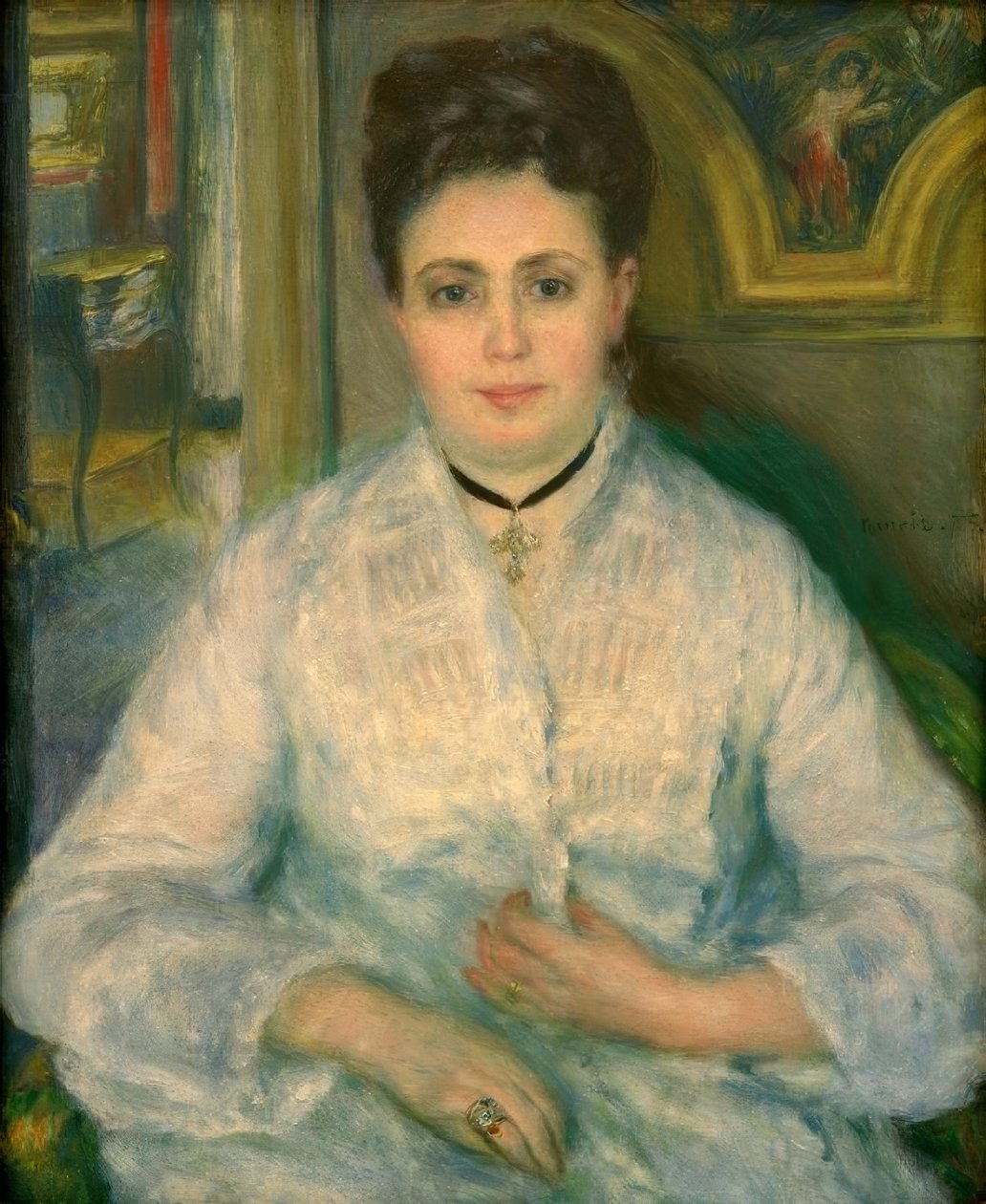 Retrato de Madame Victor Choquet em branco de Pierre Auguste Renoir