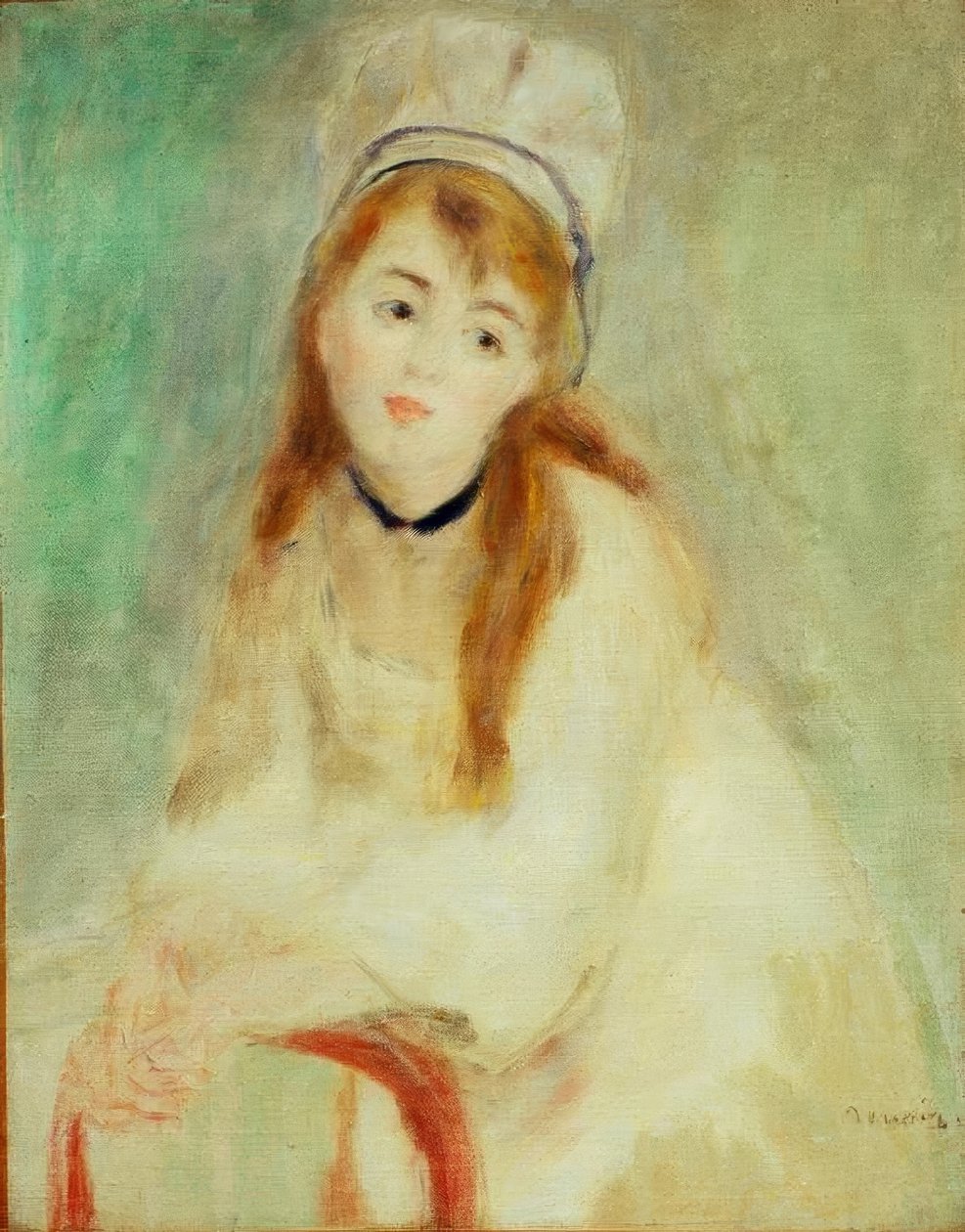 Retrato de mulher jovem. Sinfonia em branco de Pierre Auguste Renoir