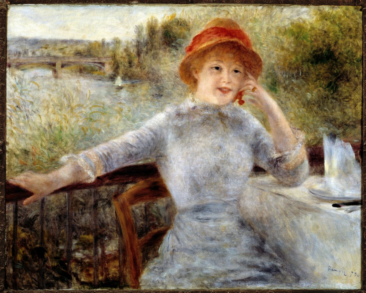 Retrato de Alphonsine Fournaise - óleo sobre tela de Pierre Auguste Renoir