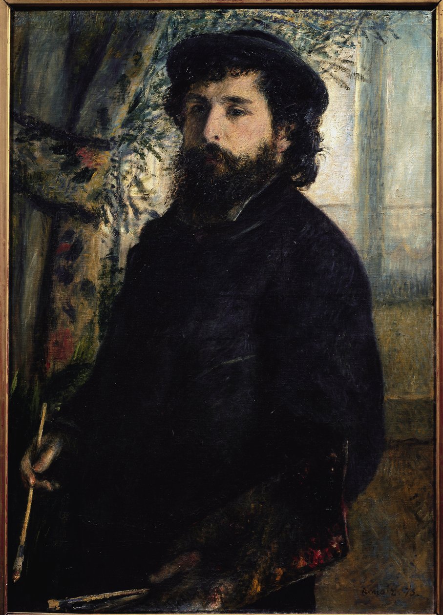 Retrato de Claude Monet (óleo sobre tela de Pierre Auguste Renoir