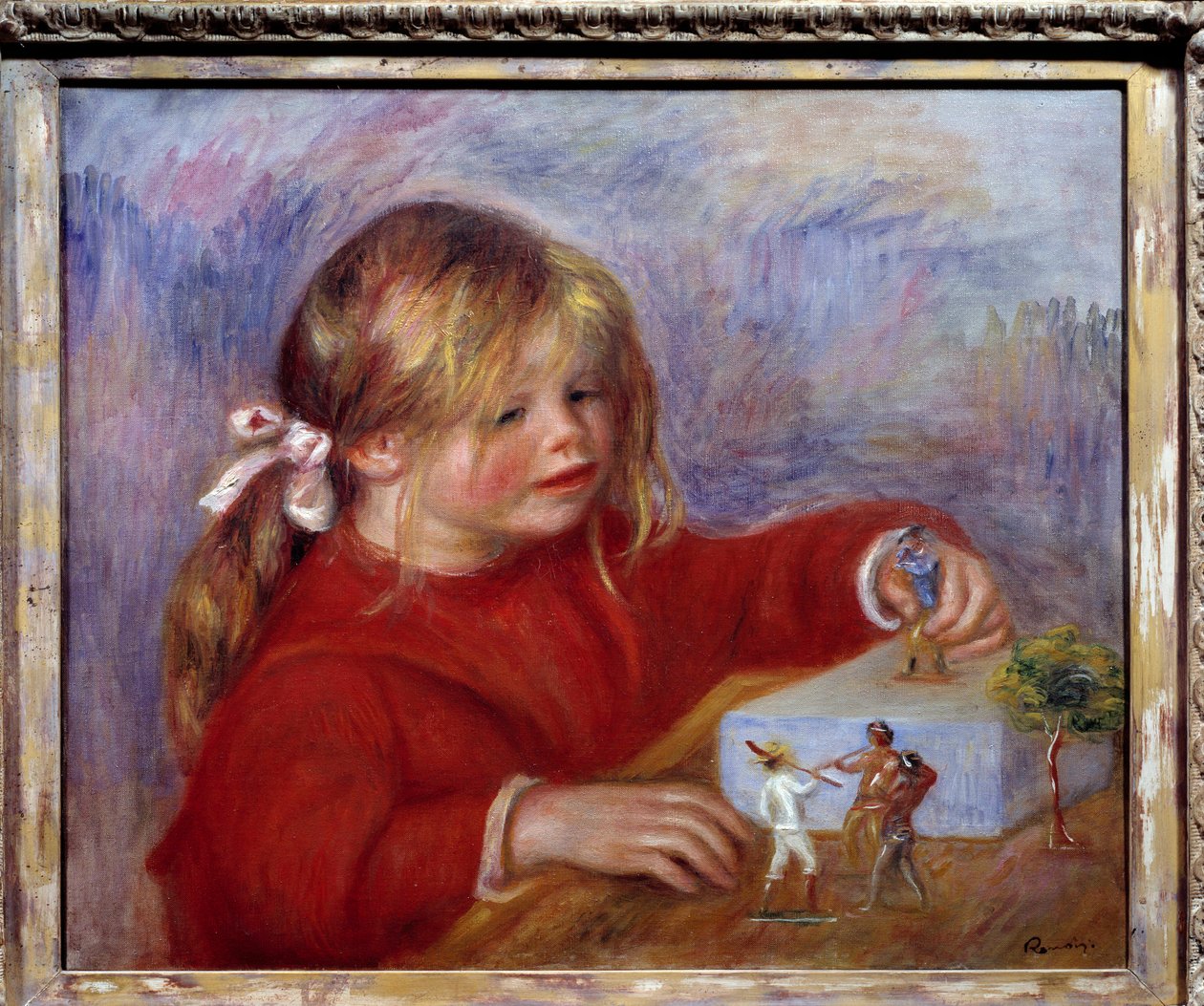 Retrato da criança Claude Renoir a brincar. Pintura de Pierre Auguste Renoir (1841-1919) de Pierre Auguste Renoir