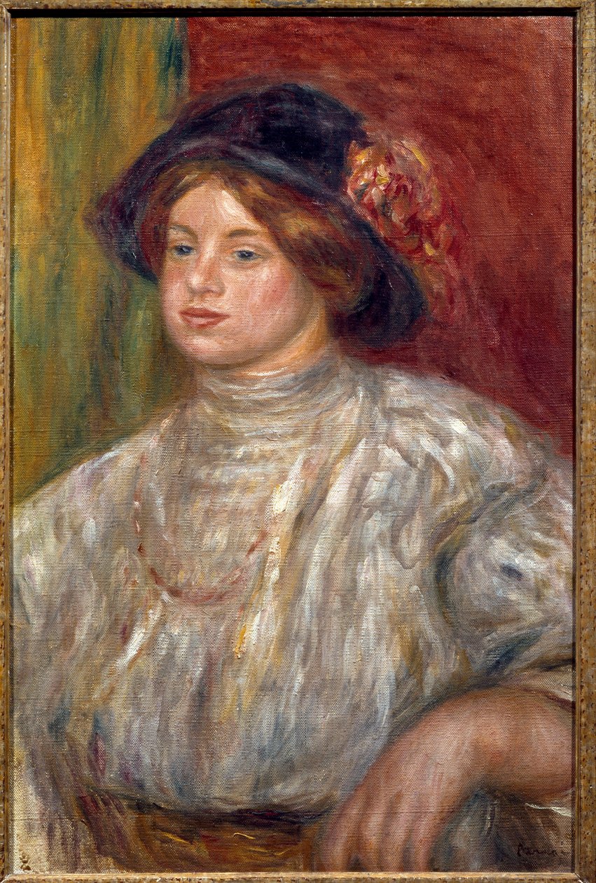 Retrato de Gabrielle com o chapéu, c.1915 (óleo sobre tela) de Pierre Auguste Renoir