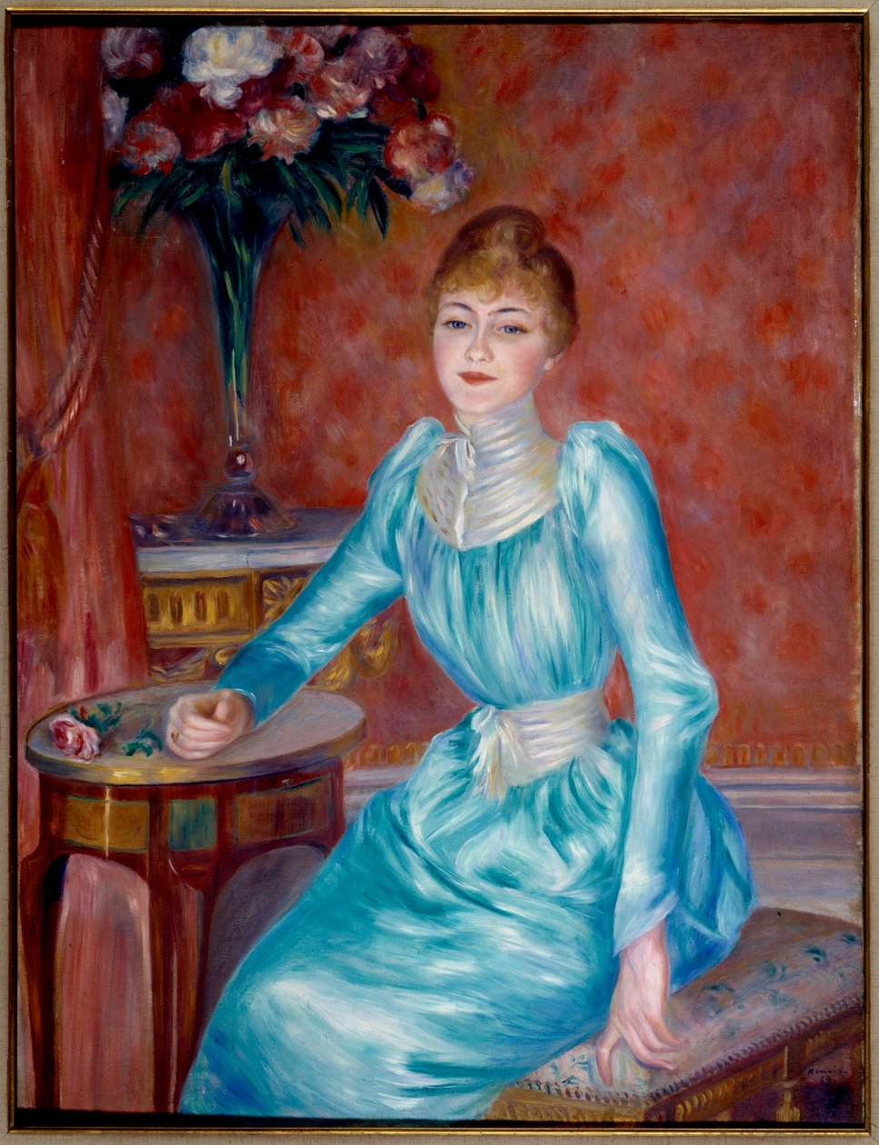Retrato de Madame de Bonnieres. Henriette de Bonnieres (1854-1906), esposa do romancista e crítica do Figaro Robert de Bonnieres (1850-1905). Pintura de Pierre Auguste Renoir (1841-1919) 1889 Sol. 1,17x0,89 m Paris, Musee du Petro Palais de Pierre Auguste Renoir
