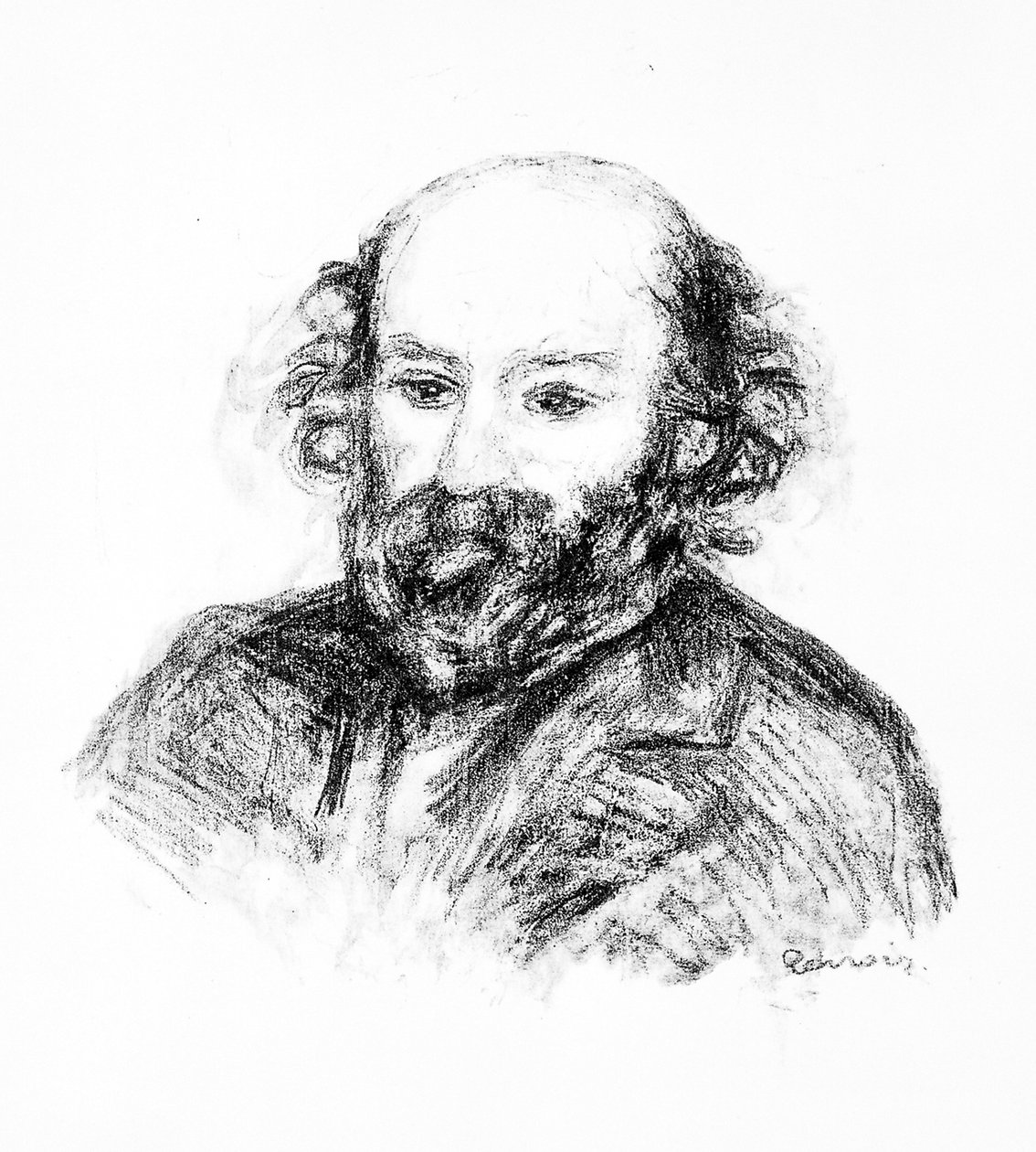 Retrato de Paul Cézanne, c.1902 (lito) de Pierre Auguste Renoir