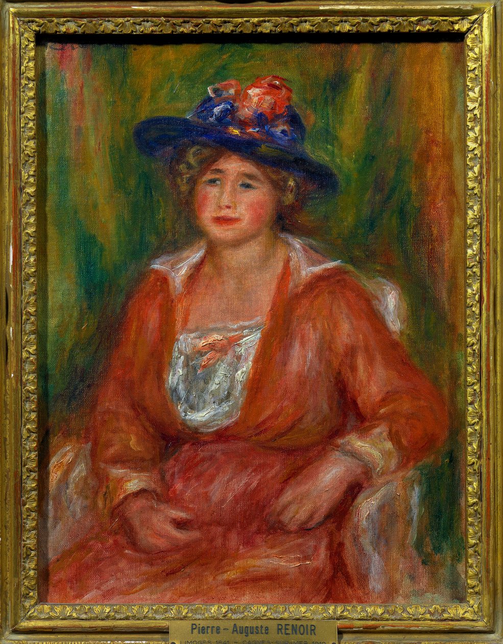 Retrato da mulher sentada Pintura de Pierre Auguste Renoir (1841-1919) Dim 0,35 x 0,27 m Paris musee du Louvre Menção obrigatória: Doação Helene e Victor Lyon de Pierre Auguste Renoir