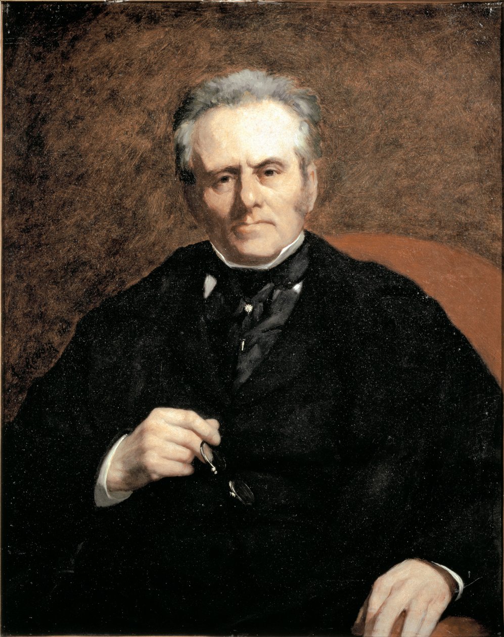 Retrato de William Sisley (1799-1871). Pai do pintor Alfred Sisley. Pintura de Pierre Auguste Renoir (Pierre-Auguste de Pierre Auguste Renoir