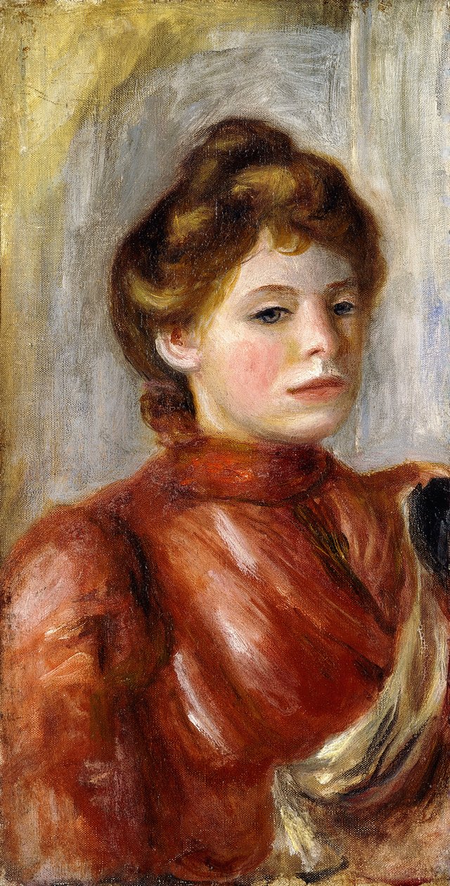 Retrato de mulher; Retrato de uma mulher, 1891-1892 de Pierre Auguste Renoir