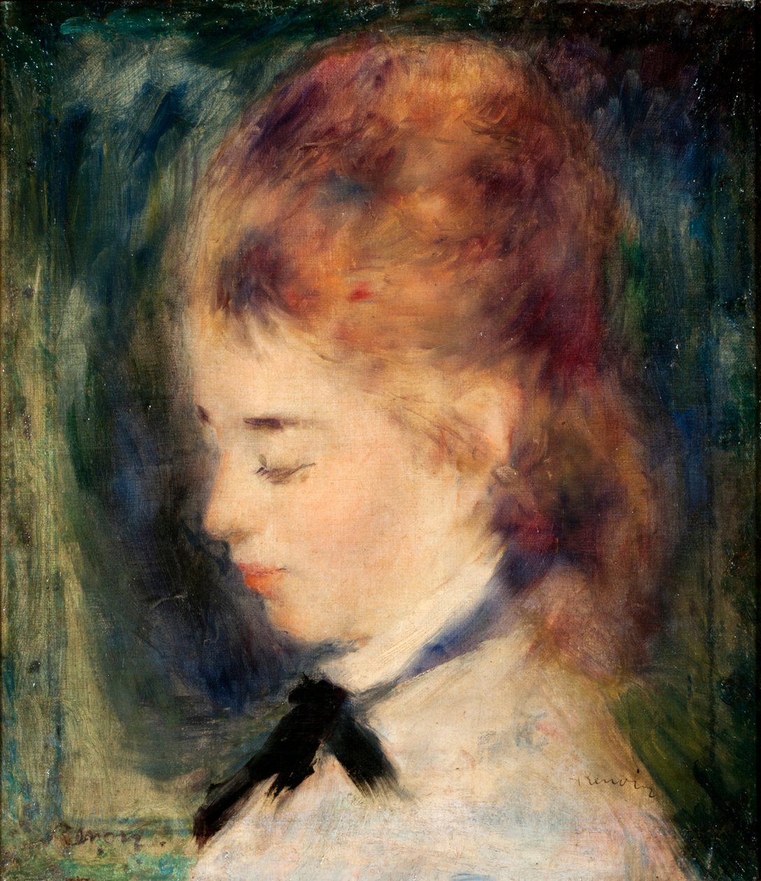 Retrato de uma menina (óleo sobre tela) de Pierre Auguste Renoir
