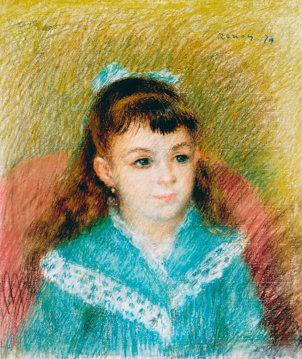 Retrato de uma jovem garota Elisabeth Maître, 1879 de Pierre Auguste Renoir