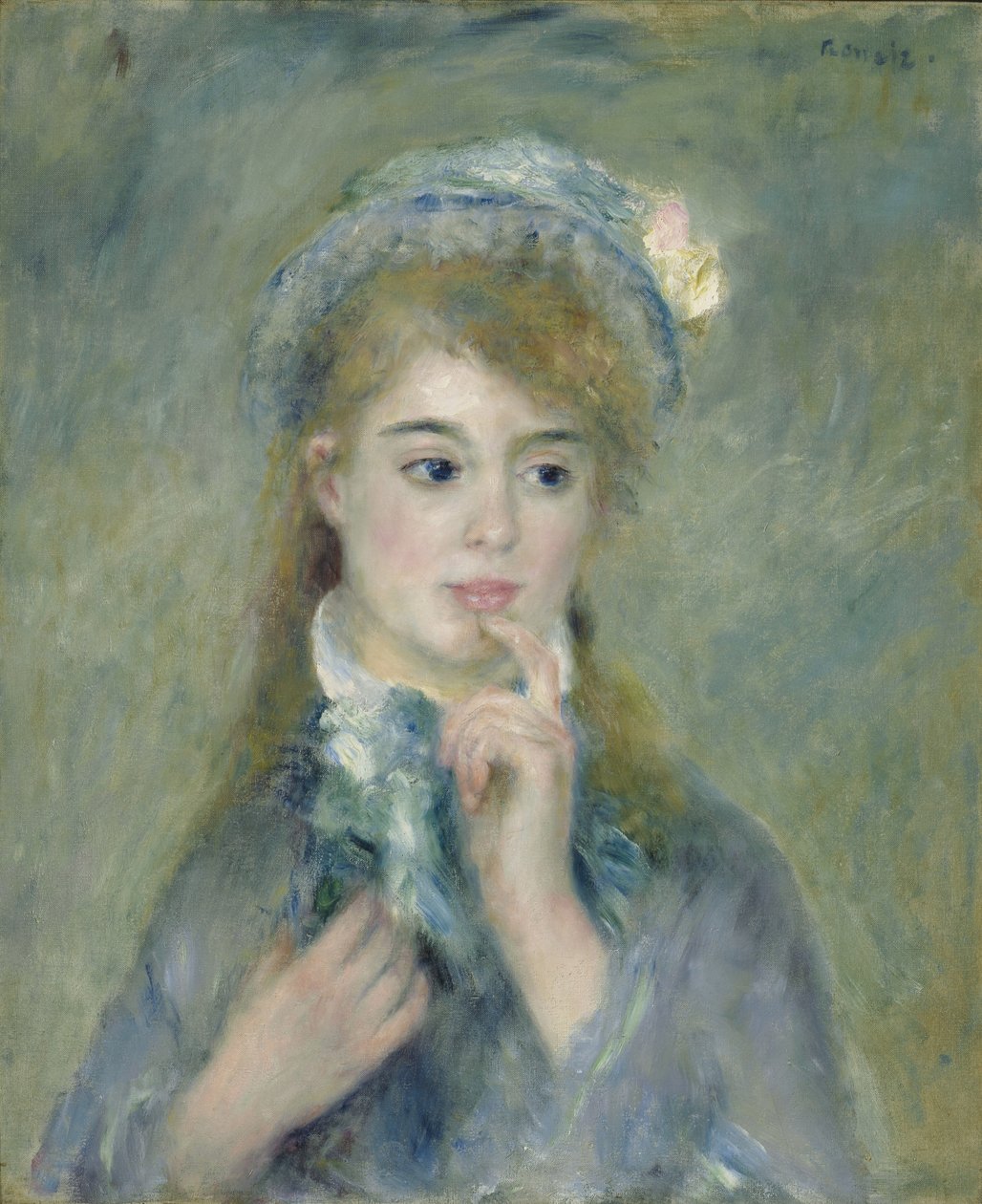 Retrato de uma jovem mulher de Pierre Auguste Renoir